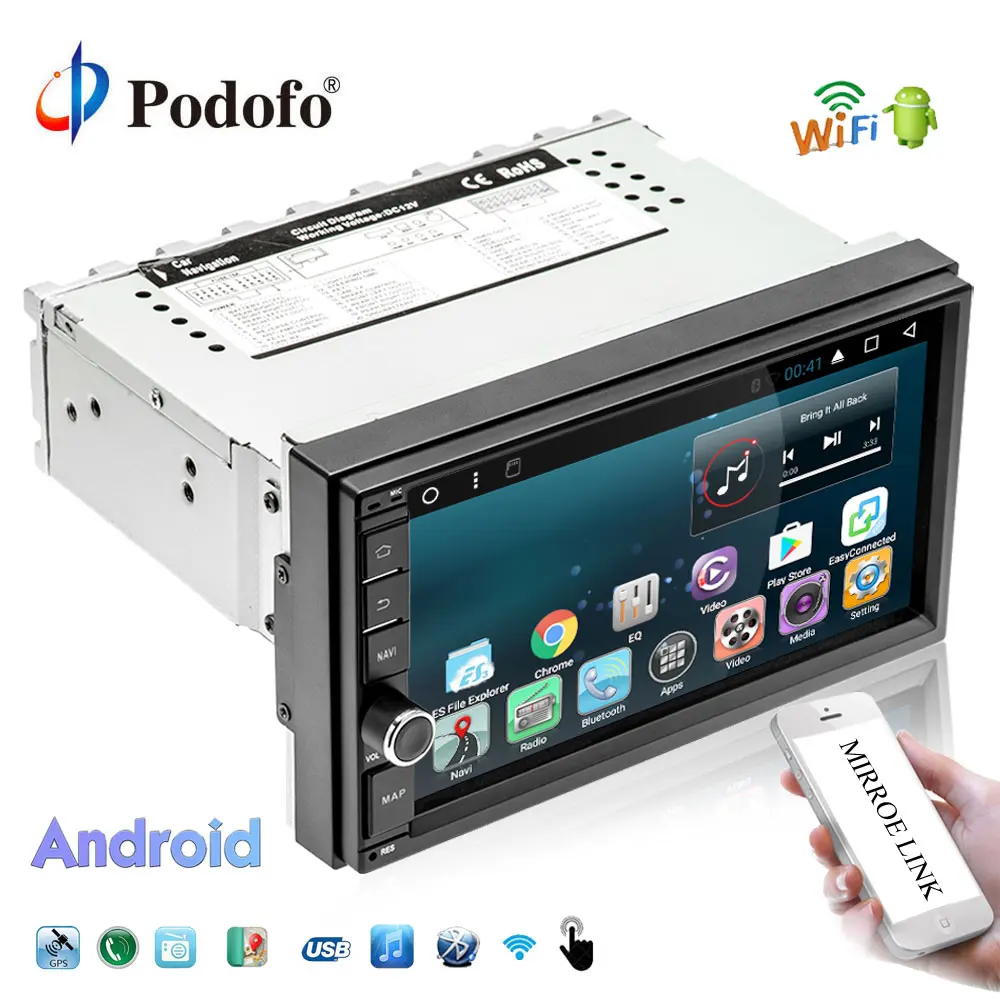 Podofo 7 &quotмультимедиа для Android плеера 1din gps навигация wifi сенсорный экран