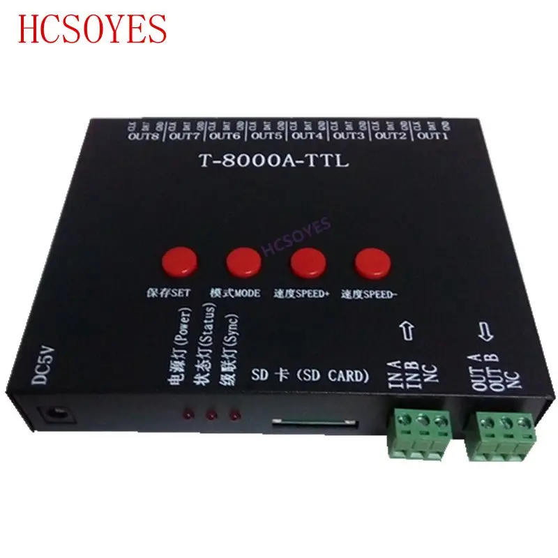Светодиодный контроллер T 8000A TTL 8192 пикселей rgb для ws2812b/WS2811/WS2813/ TM1804/LPD6803 /DMX512