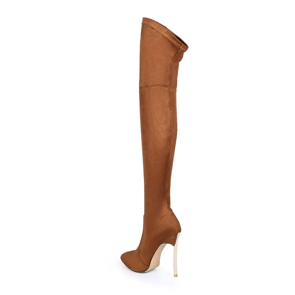 Высокие сапоги до бедра, большой размер 43, Bottines Femme, Сапоги выше колена, высокие сапоги, обувь на высоком каблуке, Chaussure, женские зимние сапоги