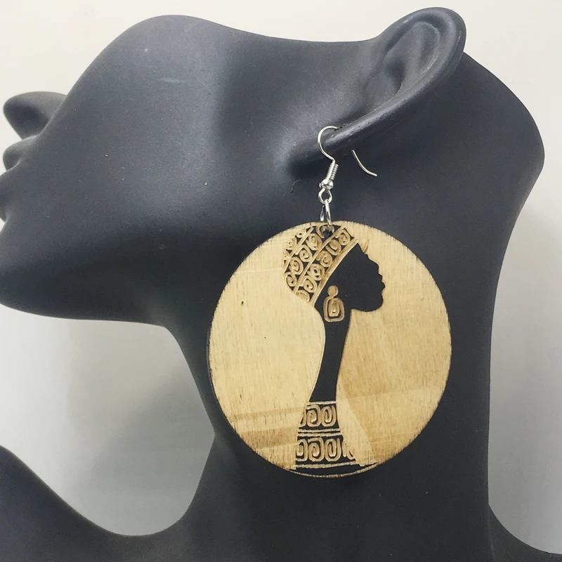 Деревянные серьги с гравировкой для женщин в африканском стиле|wooden earrings|african wooden