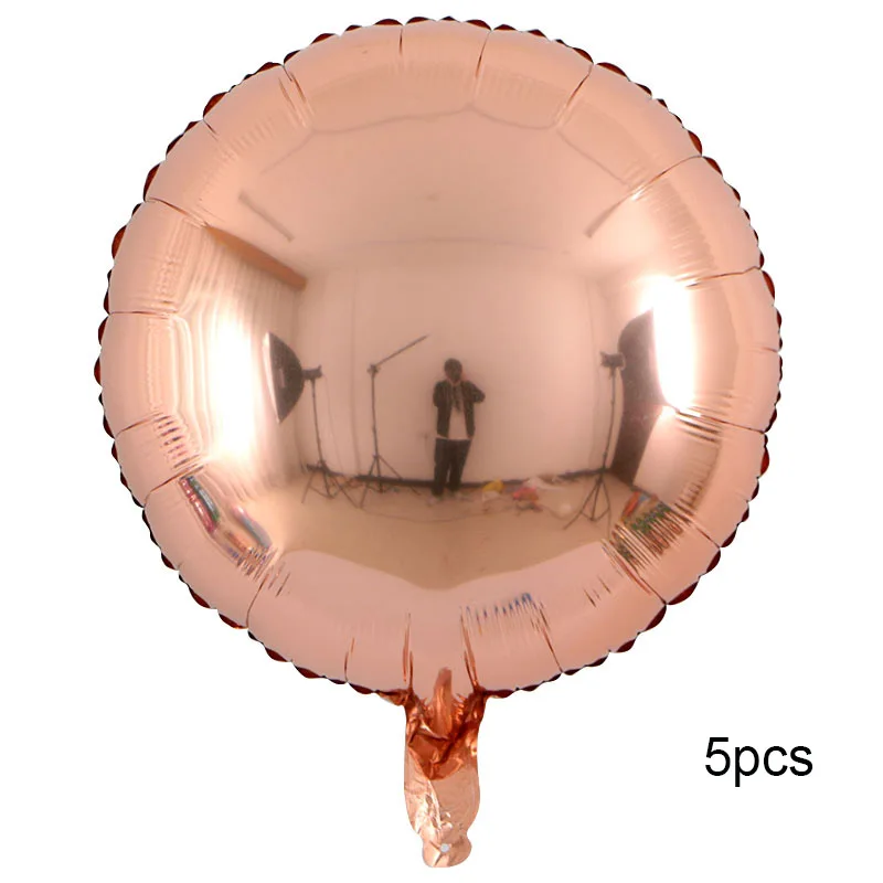 18inch round Розовое золото, фрахт, занавеска конфетти, сердце, фольгированный шар, день рождения, любовь, для невесты, вечерние украшения, для детей, для душа, подарок, латексный шар - Цвет: 18inch round