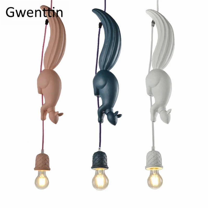 

Скандинавская полимерная Подвесная лампа, современные светодиодные светильники в виде животных, лампа для гостиной, освещение для дома, по...