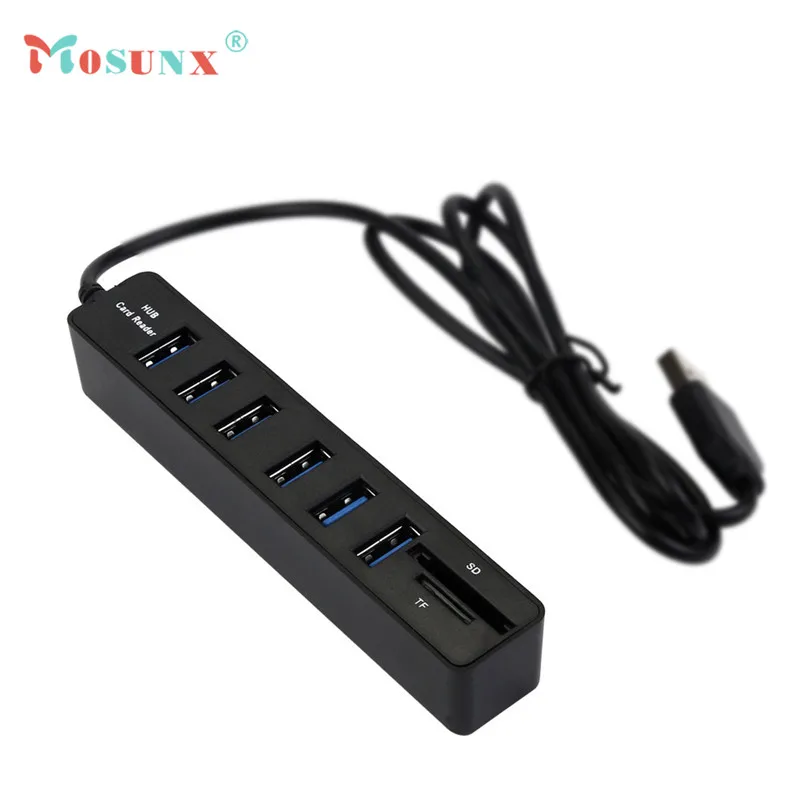 Лидер продаж USB кардридер Mosunx 1 м 2 в 0 + сверхскоростной 6 портовый сплиттер