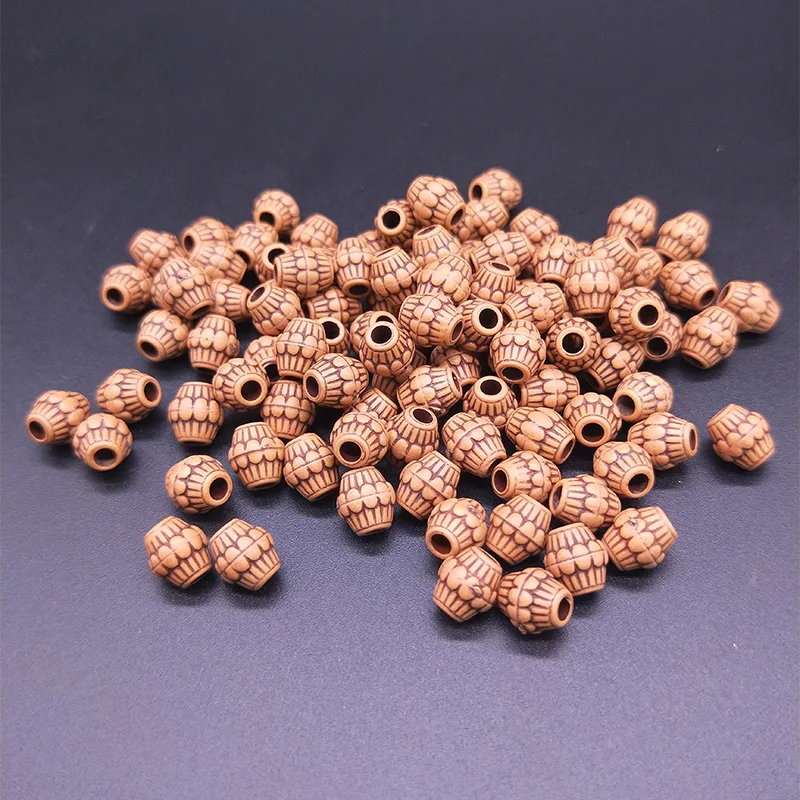 100pcs 8mm Imitation Wood Beads Plastic Spacer Loose Necklace Bracelet DIY Crafts Jewelry Making Accessories | Украшения и
