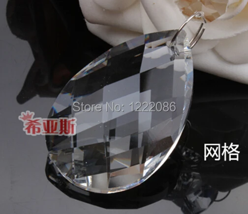 

8pcs 38mm K9 crystal chandelier tear drop curtain pendants prisms with free rings