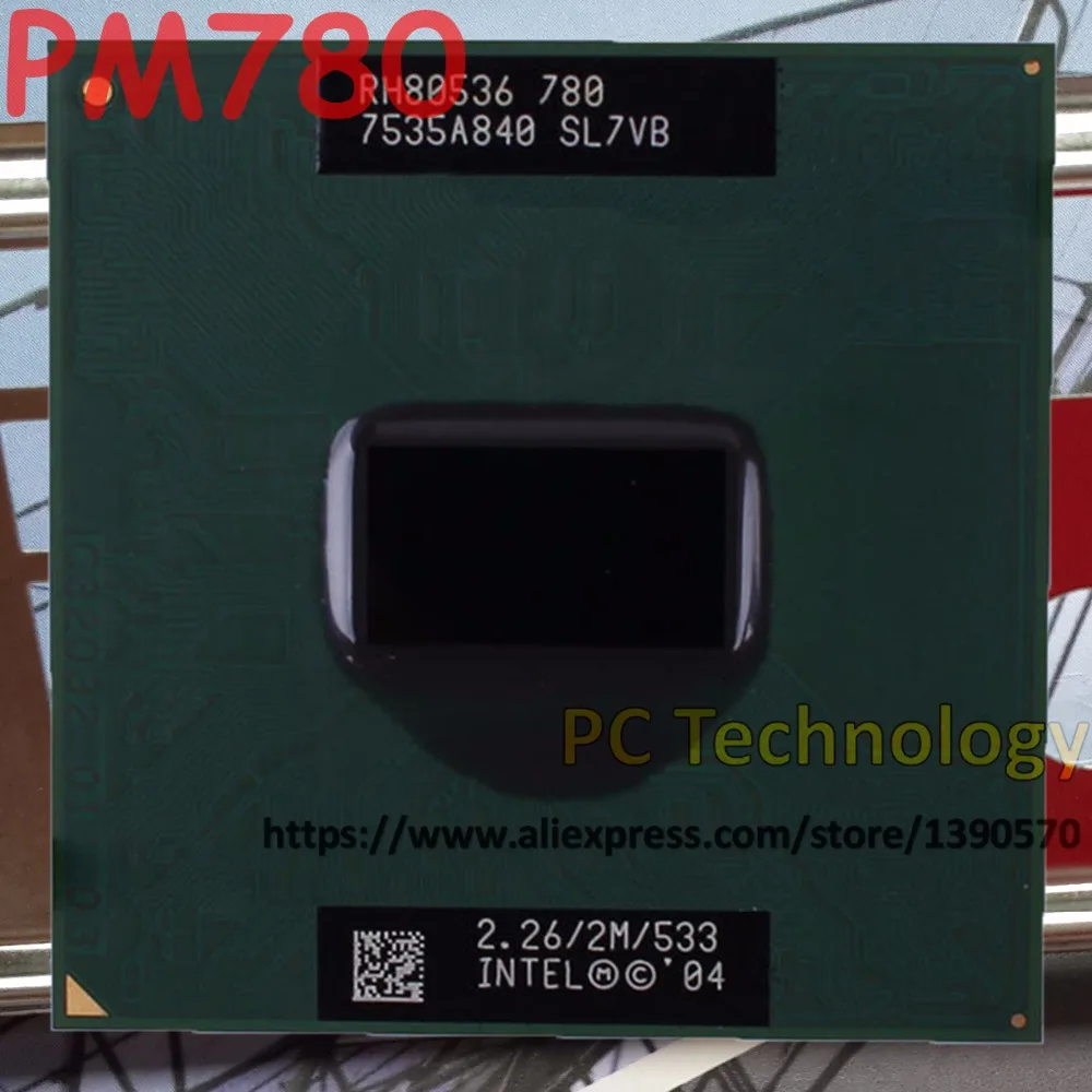 Processador Intel Pentium Cpu Pentium m 780 2m Cache2.26ghz533mhz pm 780 Ppga478 Suporte 915 Chipset
