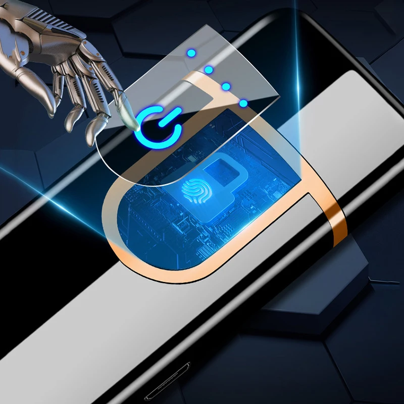 Usb зарядка сенсорный переключатель Двусторонняя Зажигалка Ветрозащитная беспламенная электронная сигарета без газа электрические зажигалки