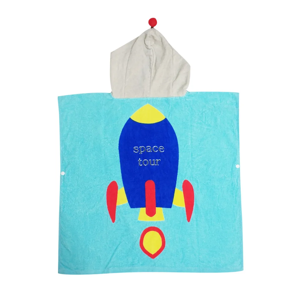 Infant baby poncho towel hooded beach towels for kid Bathrobe Pajamas Cartoon Animals baby hooded bath towel Child baby bath set