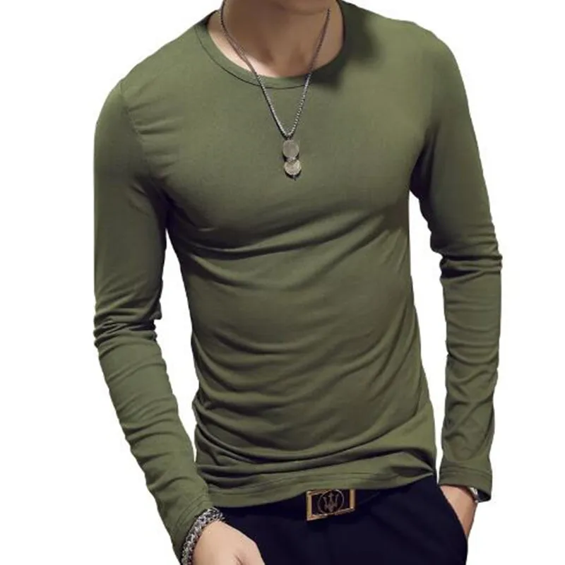 Мужская футболка с длинным рукавом армейский вентилятор Однотонная для
