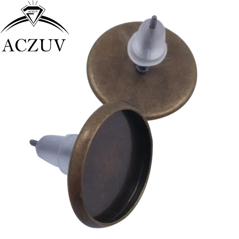 200 шт./лот пустая основа для сережек Кабошон Камея установка 8 мм 10 12 14 16 ободок