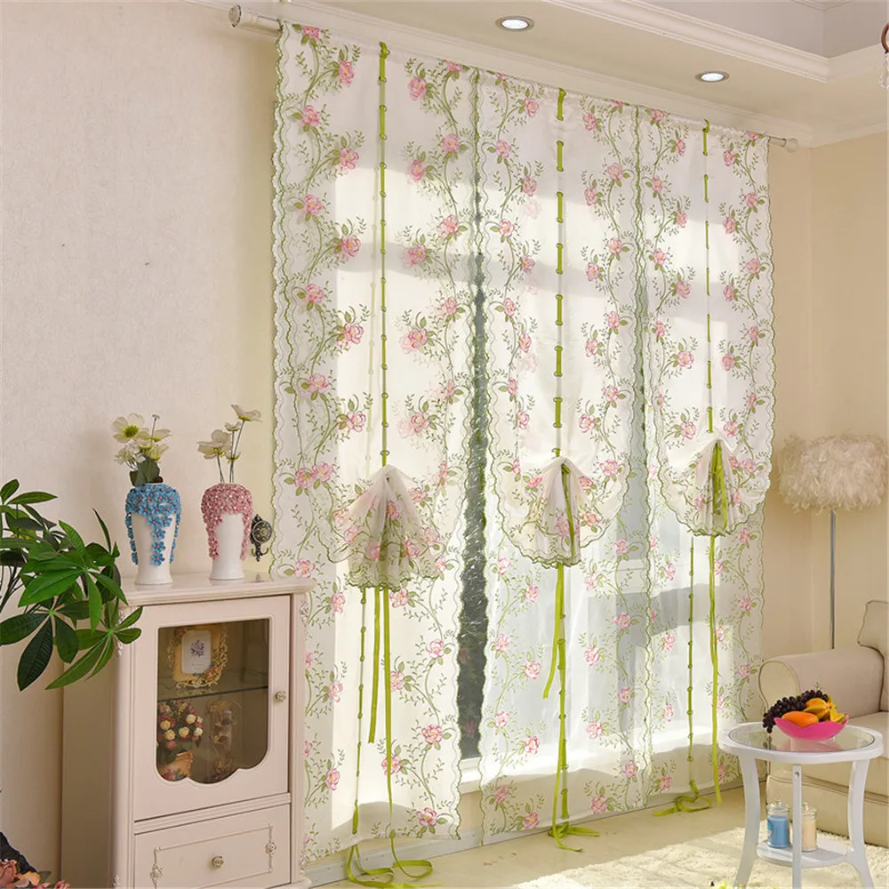 Шторы с вышивкой пиона в пасторальном стиле римские шторы для кухни гостиной