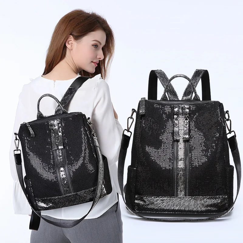 

Women Backpack high quality Leather Fashion school Backpacks Female Feminine Casual Large Capacity Vintage Shoulder Bags C1009