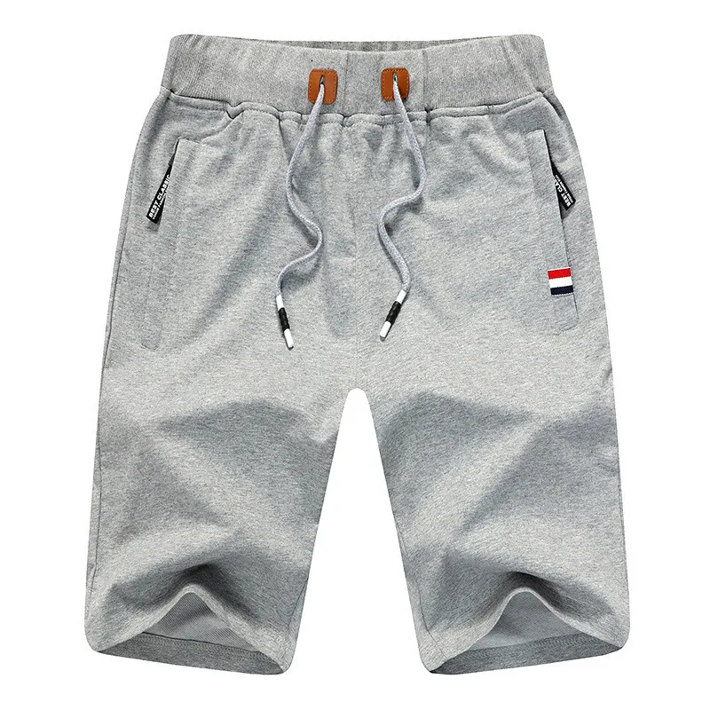 Light Grey EM100 Мужские повседневные шорты, летние брюки, новые модные хлопковые спортивные штаны для бодибилдинга, мужские спортивные шорты для фитнеса - Цвет: Light Grey EM100