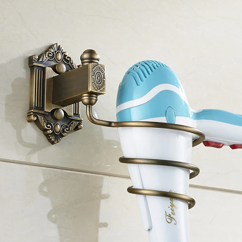Медный настенный держатель для ванной комнаты полка Античная латунная сушилка