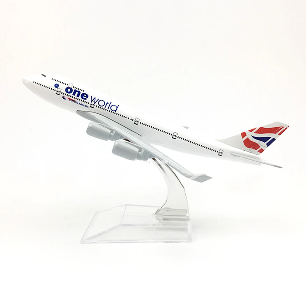 Самолёт в масштабе 1/400 B747 из Великобритании один мир 16 см модель самолета сплава