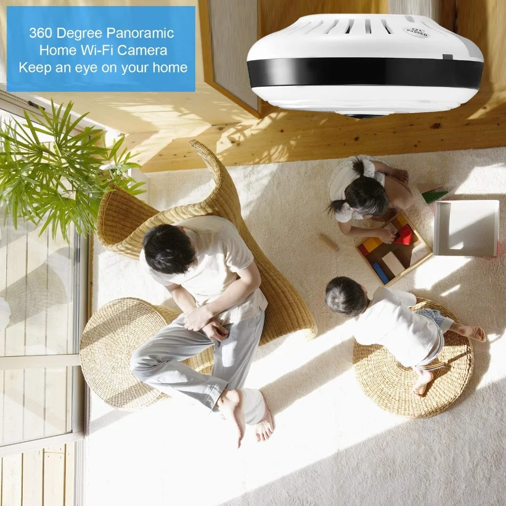 Kruiqi 360 градусов панорамная Wifi камера HD 1080P Камера Безопасности Детский Монитор