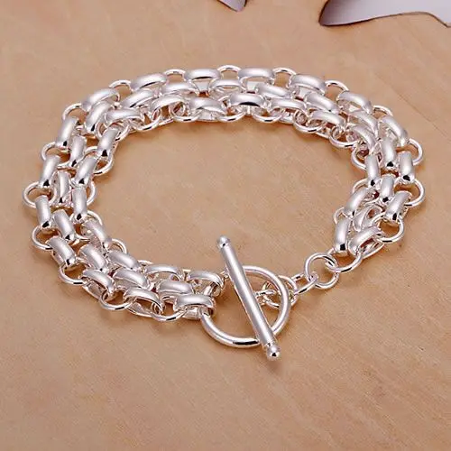 

H071 925 ювелирные изделия посеребренный браслет, 925 ювелирные изделия посеребренные модные ювелирные изделия тройной Браслет/alpajcwa dxfamoma