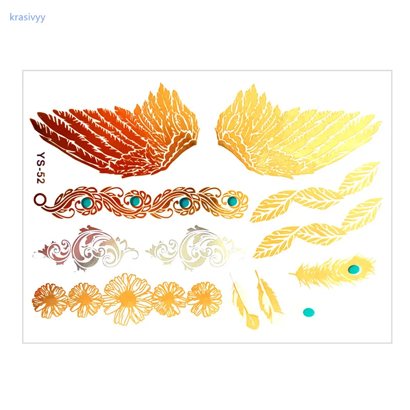 2017 Горячая Распродажа модные золотые серебряные металлические Временные