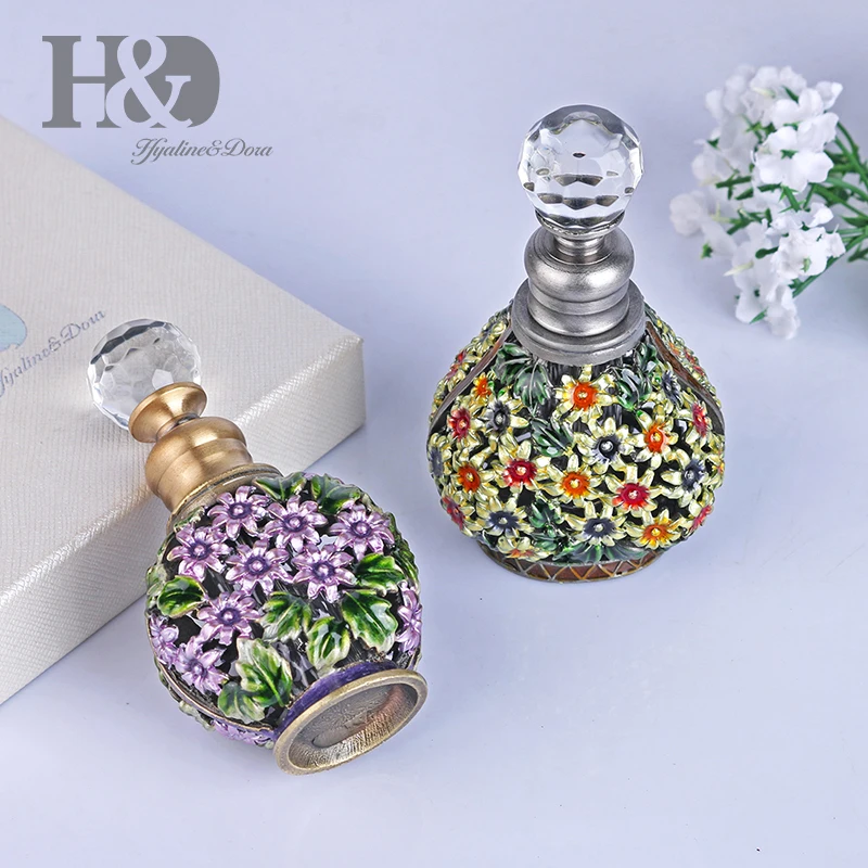 H & D 6 мл винтажная ручная роспись цветы флакон духов пустые многоразовые