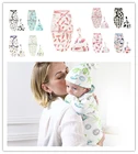 2 шт.компл. модное Пеленальное Одеяло для новорожденных детские пеленки для сна муслиновая повязка на голову детское платье для сна пижамы для младенцев