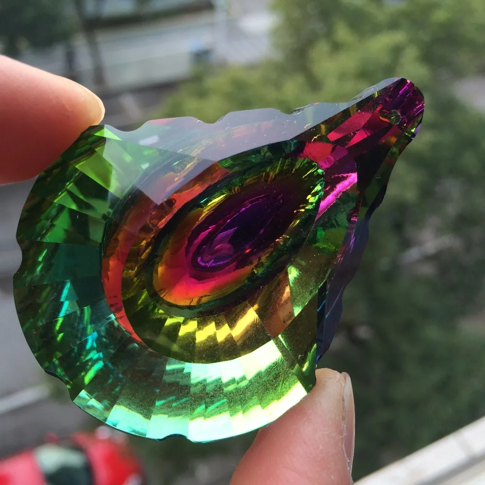 50 шт. 63 мм Радужная хрустальная люстра АВ призматические подвески стеклянные