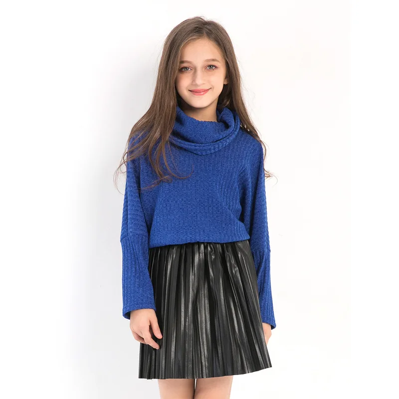 

Girls' Sweaters Turntneck Imitation Sweater Bottoming Shirt Autumn & Winter Clothes Solid Color Teen Girl Sweater For 6-14Y