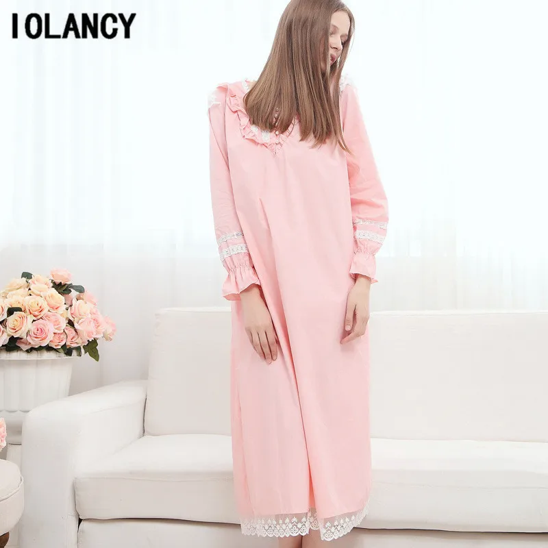 Одежда для беременных Дворцовая Ночная рубашка в стиле ретро с длинным рукавом