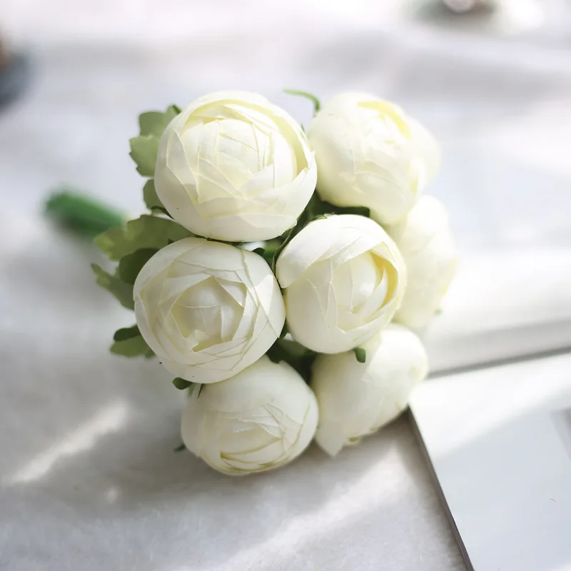 

7PCS/Lots Artificial Rose Flowers Wedding Bouquet Royal Rose Silk Flowers For Home Decoration Wedding Party Decor