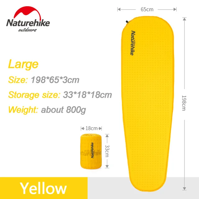 Mu-Lengthened Yellow Сверхлегкий наружный походный спальный коврик Самонадувающийся воздушный матрас влагостойкий коврик компактный надувной коврик для альпинизма - Цвет: Mu-Lengthened Yellow