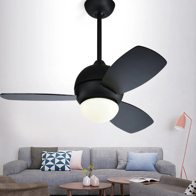 Современный Креативный деревянный железный потолочный вентилятор для гостиной