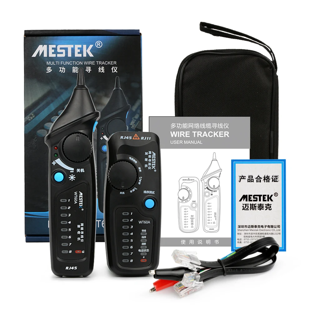 MESTEK WT60A телефонный провод трекер RJ11 RJ45 Cat5 Cat6 Tracer тонер Ethernet LAN Сетевой кабель
