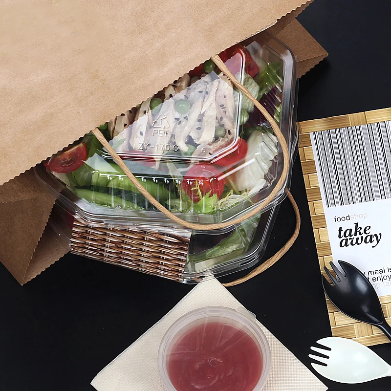 Одноразовая пластиковая коробка для салата пищевая упаковка домашних животных