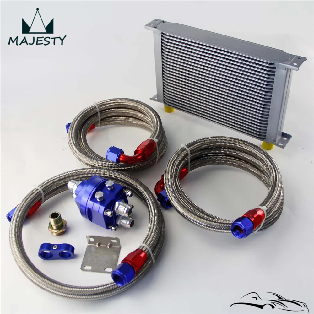 25 row an-10an universal engine transmission oil cooler british type+ filter relocation kit |