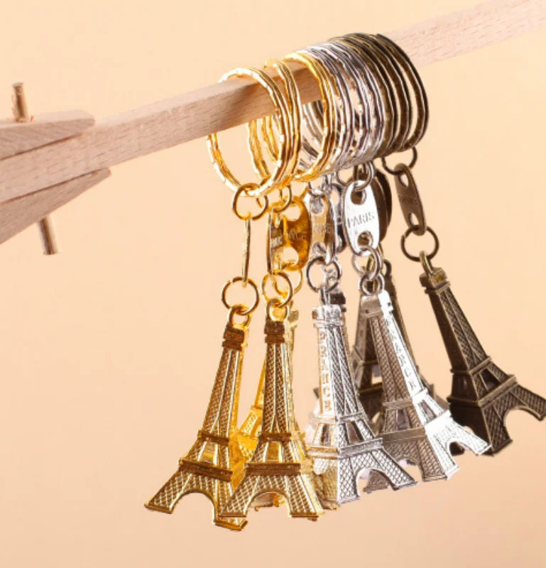 

50pcs Rutsic DIY Wedding Paris Eiffel Tower Keychains baby shower Souvenir wedding gifts for guests Vintage Decoracao Casamento