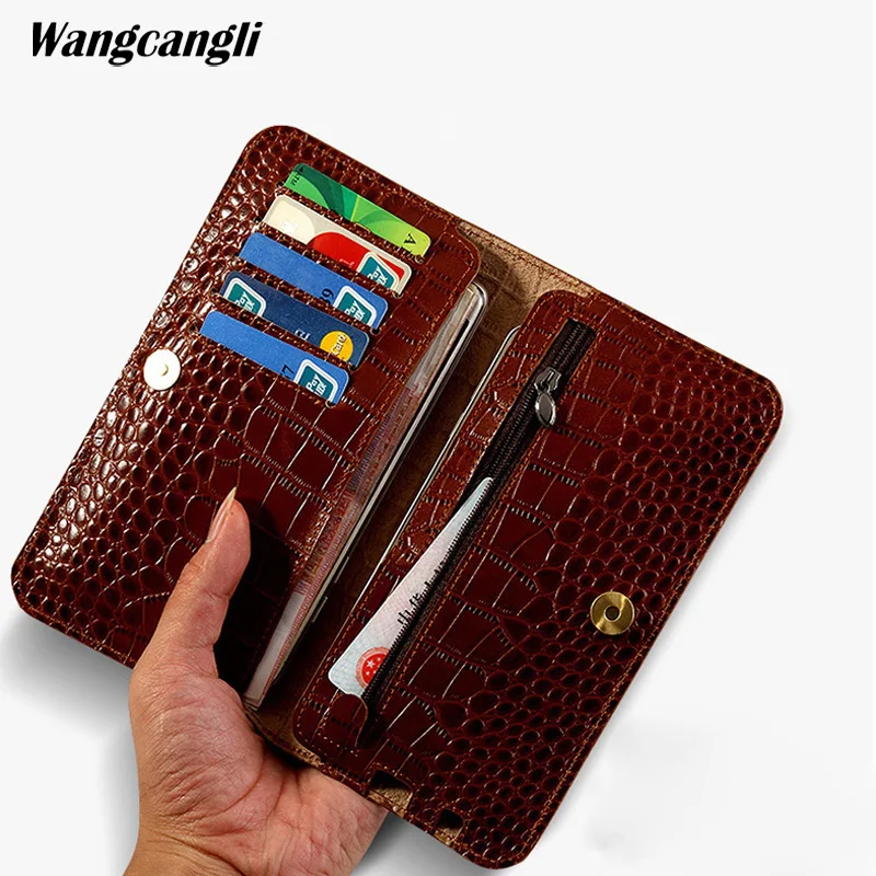 wangcangli Brand Genuine Leather phone case for iPhone 7 plus Handmade custom flip 6 6s 8 8plus x | Мобильные телефоны и