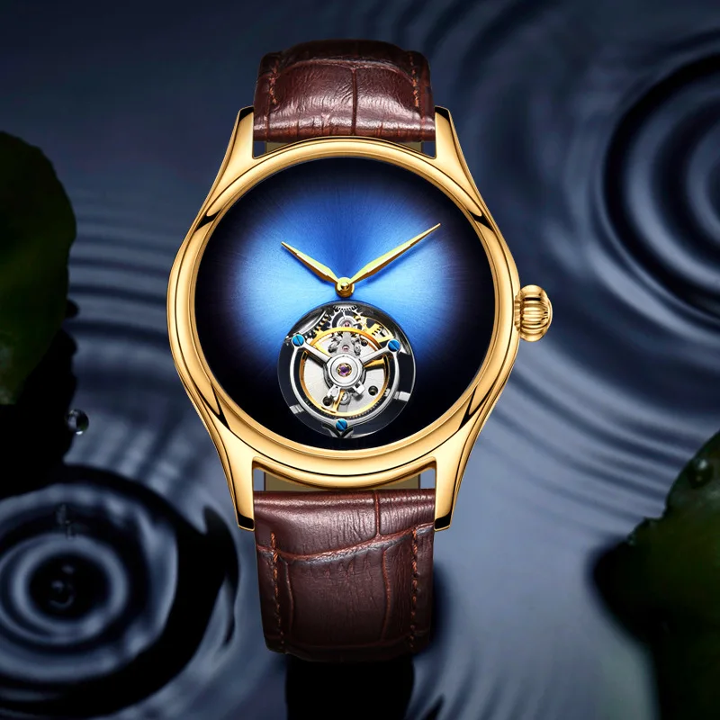 Tourbillon механические часы мужские Лидирующий бренд часы сапфировые зеркальные оригинальные ручные намотки полый ход Мужские t кошачий глаз часы Saat - Цвет: WSTFLJD-8