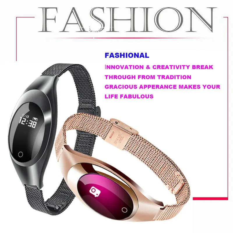 2017 Women Fashion Z18 Smart Watch Watches With Jewels Screen Intelligent Blood Pressure and Heart Rate Monitor Pedometer | Электроника