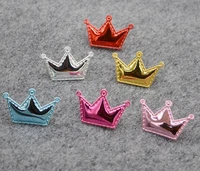 10pcs crown felt pentagram pu leather patch padded single sided glossy felt fabric glitter diy craft