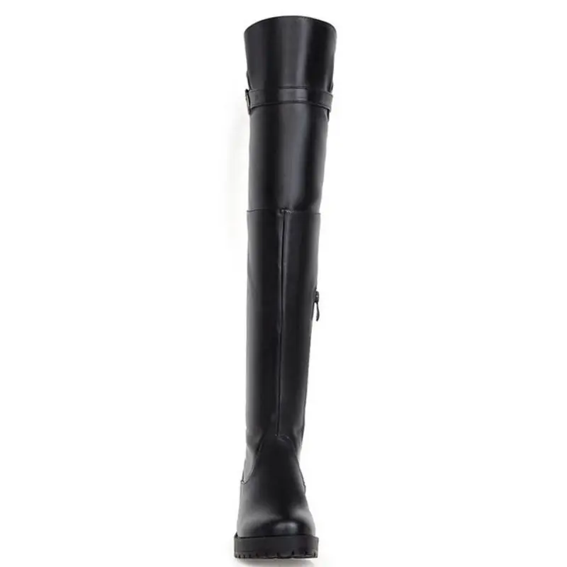 RIZABINA Women Round Toe Flat Over Knee Boot Winter Warm Leisure Knight Long Botas Footwear Shoes P21910 Size 33-43 | Обувь