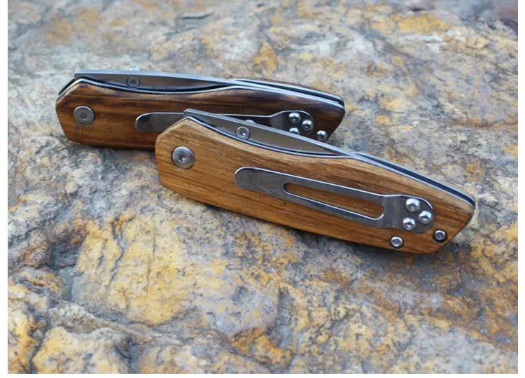 Enlan M011 Edc Складной нож 8Cr13Mov лезвие с деревянной ручкой Открытый Кемпинг Охота выживания Тактический Военный карманный инструмент
