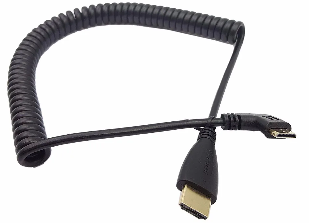 Угол 90 градусов мини HDMI к правый угловой папа Мужской позолоченный конвертер