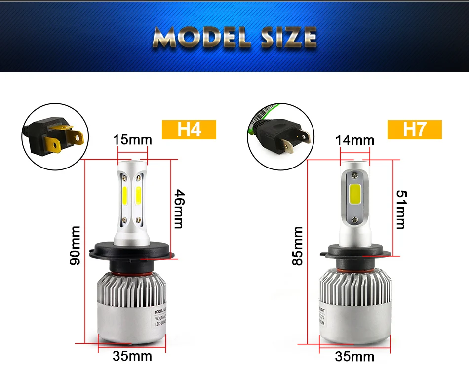 1 комплект 6500K 72W фары для H1 H4 H7 9006 HB4 Led автомобилей головной светильник H8 9005 Hb3 8000LM H11 H9 светодиодные лампы для передних Автомобильных Светильник лампы для вилка для автомобилей-N-Play