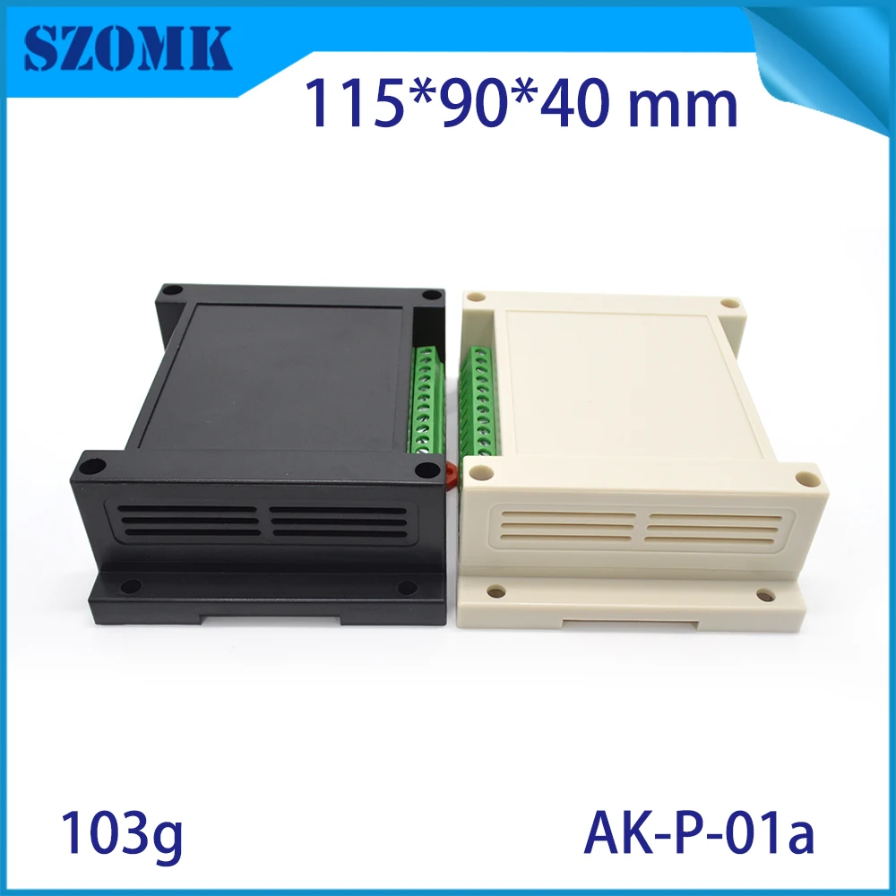 4 шт./лот din rail project box корпус в черном цвете шкафа для diy дизайна 115x90x40 мм с разъемами