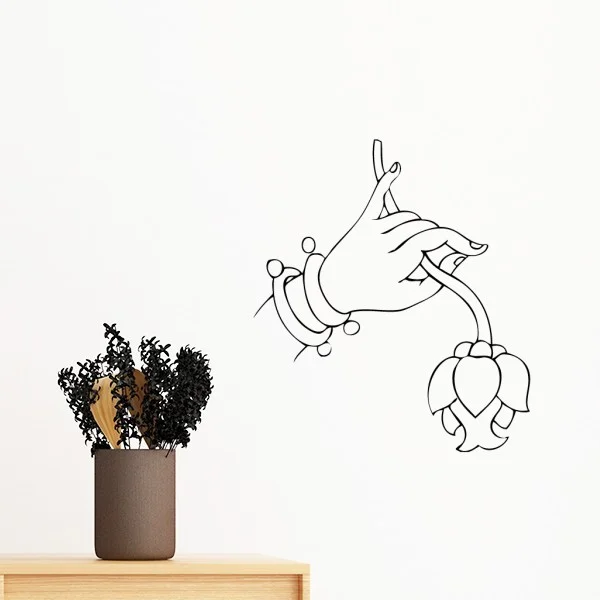 Буддийская религиозная буддийские рука лотоса проведенными линиями съемные