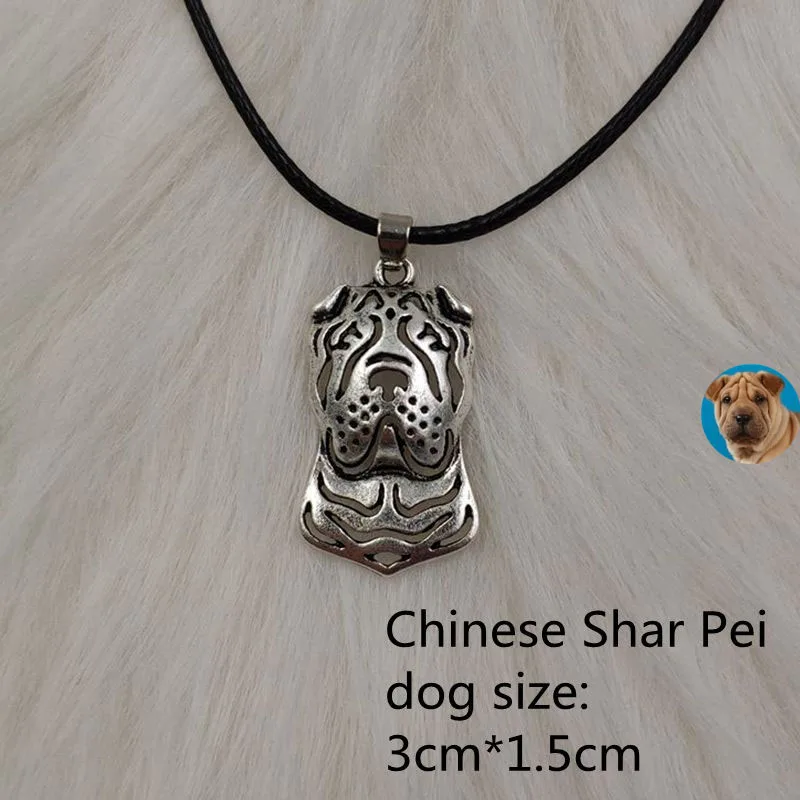 Chinese Shar Pei Ожерелье с подвеской в виде собаки и животного, античное серебро, Хаски, пудель, ювелирное изделие для женщин, мужчин, женщин, девушек, милых девушек в стиле панк - Окраска металла: Chinese Shar Pei