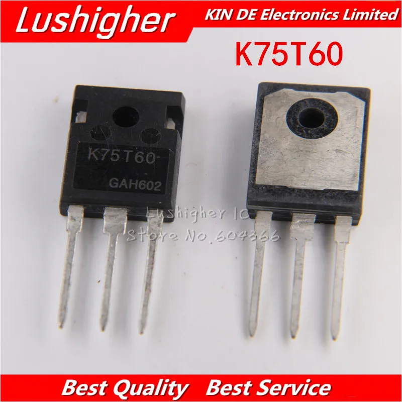 5 шт. K75T60 TO-247 IKW75N60T IGBT 600 в 80A 428 Вт TO247 | Электронные компоненты и принадлежности
