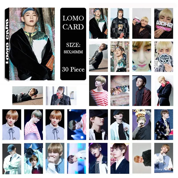 KPOP Bangtan Boys YOU NEVER WALK ALONE альбом ломо карты Новая мода самодельная бумажная фото карта HD Фотокарта LK449 - Цвет: V 04