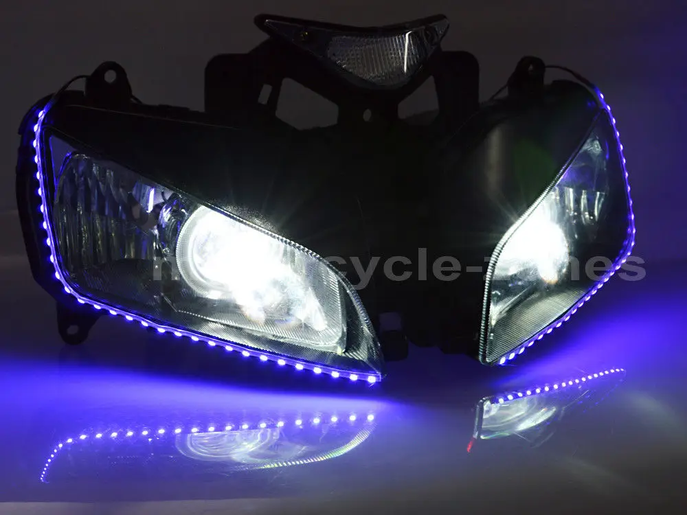 Синий ангельский глаз HID фара проектора красный демон в сборе для Honda CBR 1000 RR 2004-2007 |