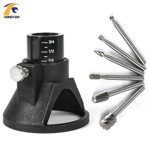 Аксессуары Tungfull Dremel для вращающихся инструментов, специальный сиденье, специальный локатор, рог, фиксированная база, 6 шт., набор фрез по дереву из быстрорежущей стали