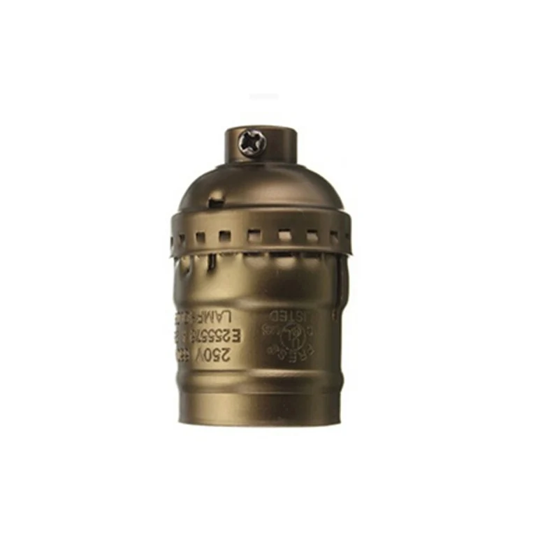 E26/E27 AC 110 V 220 V Алюминий Ретро Винтаж Edison E27 держатель лампы кулон освещение потолочный светильник гнездо - Цвет: bronze not switch